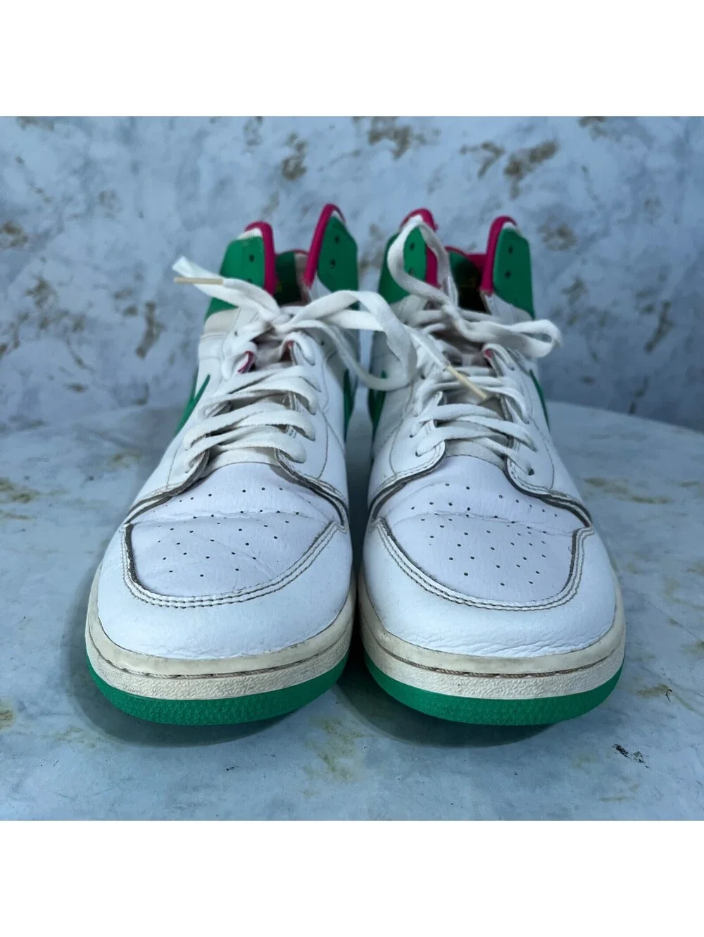 Jordan 1 High Easter Men's Size 9 Shoes White Green Athletic Trainer Sneakers